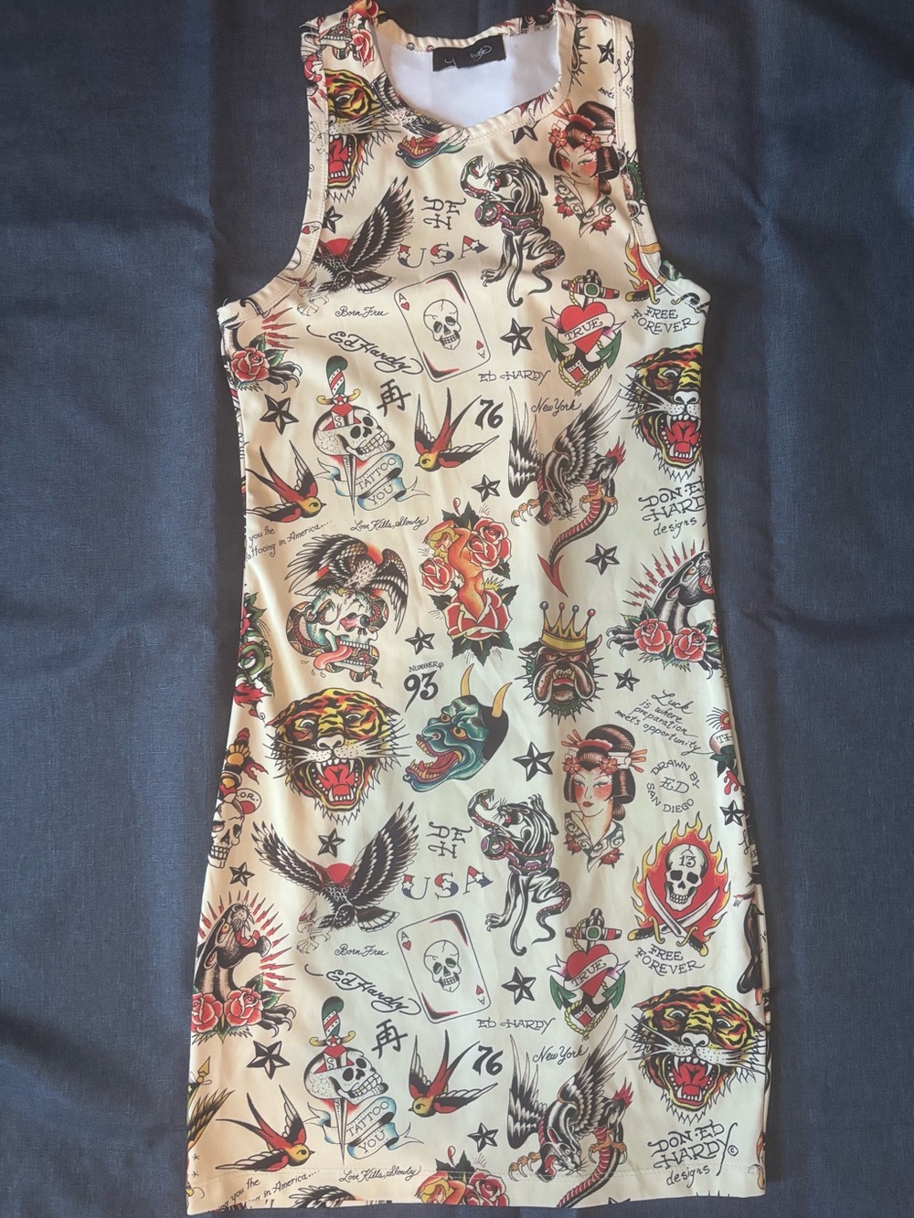 Ed Hardy beige dress